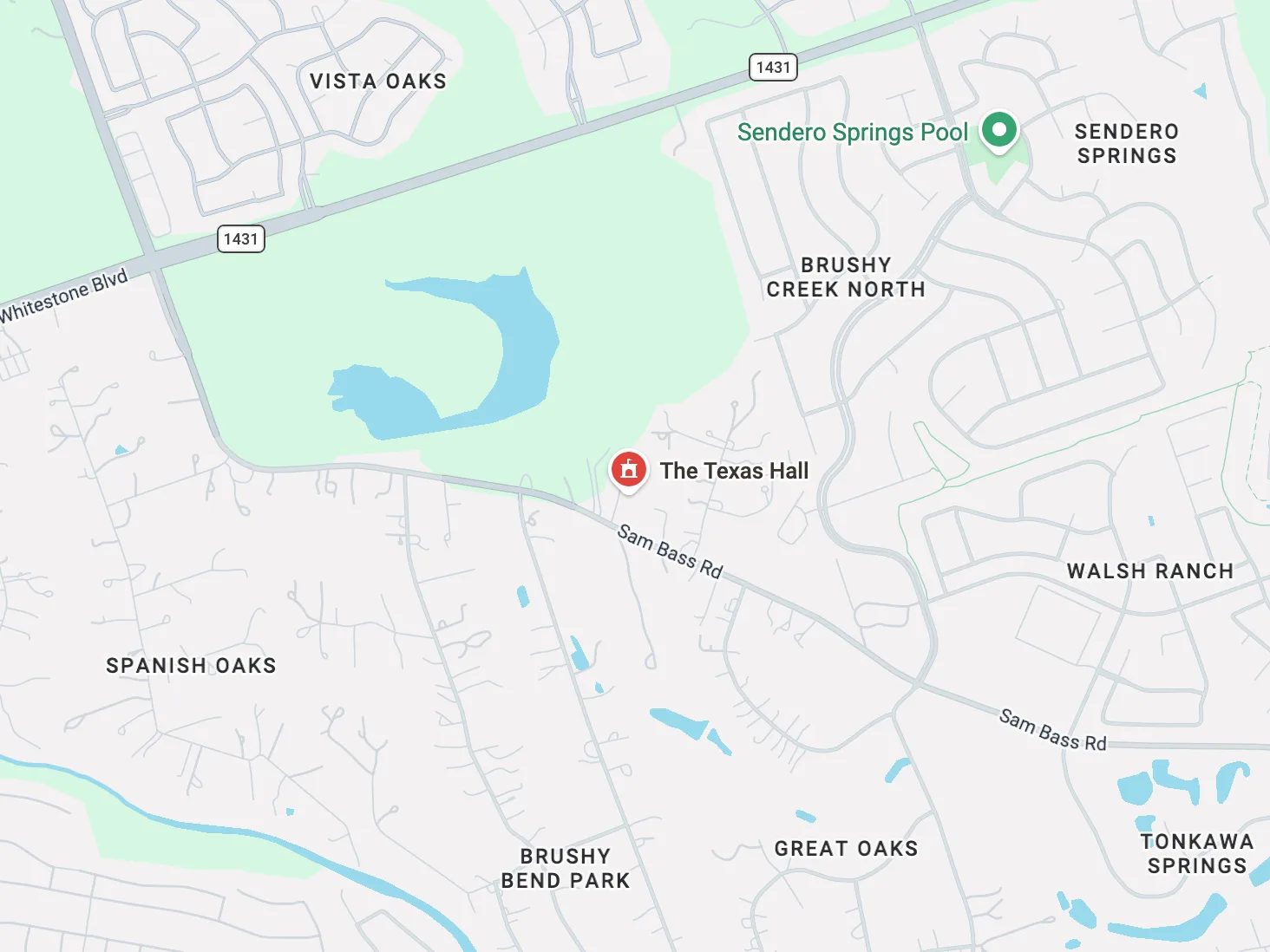 Map of The Texas Hall at 4412 Sam Bass Road, Round Rock